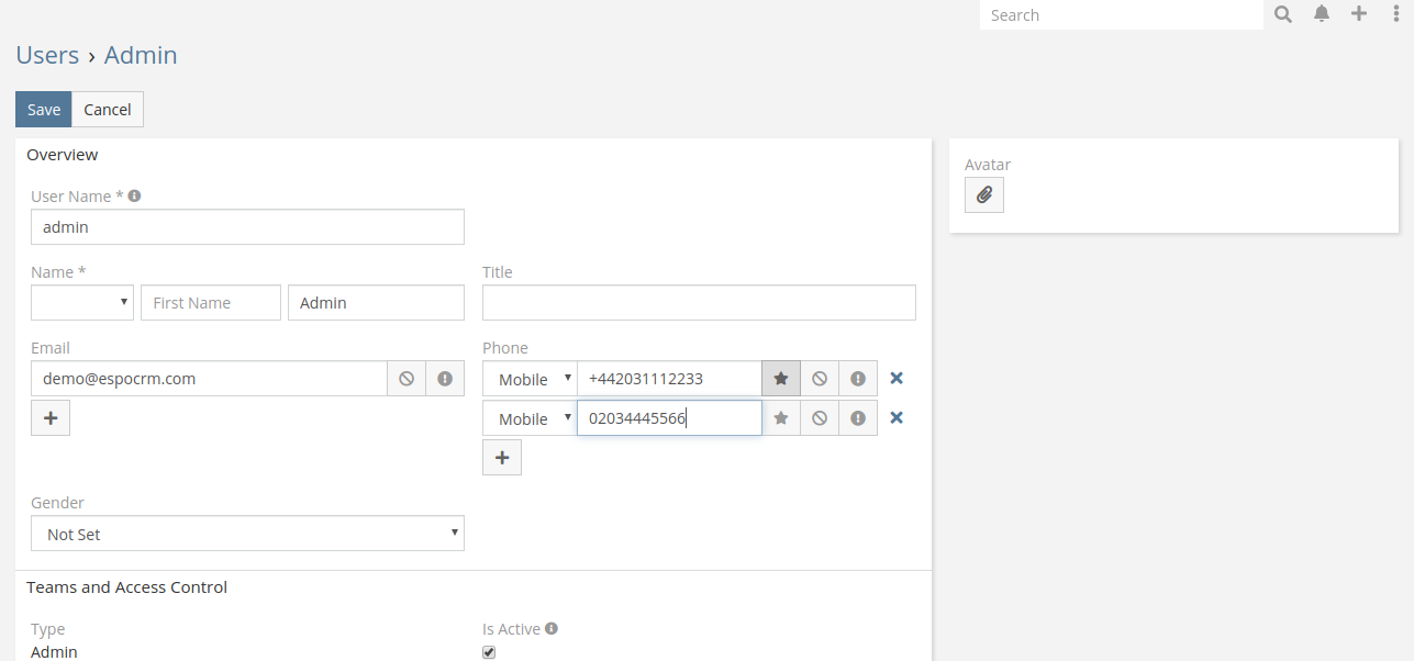 Phone numbers formats
